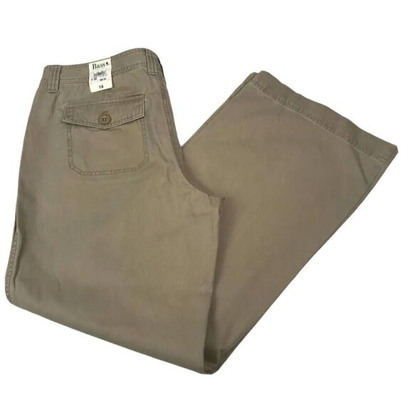 G.H. Bass & Co. khakis/ Chinos wide leg womens size 14 Reg. 100% Cotton $62 NWT - Picture 1 of 10